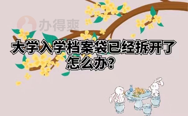 大学入学档案袋已经拆开了怎么办？