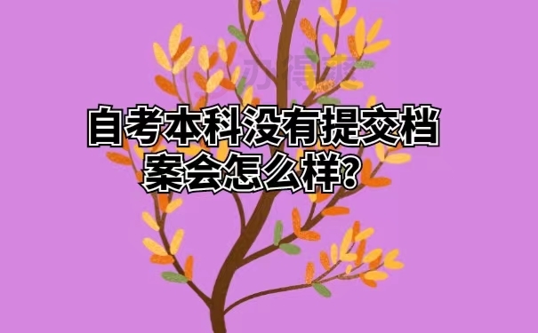 自考本科没有提交档案会怎么样？