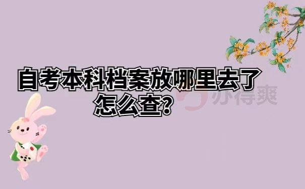 自考本科档案放哪里去了怎么查？