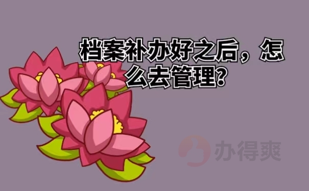 档案补办好之后，怎么去管理？