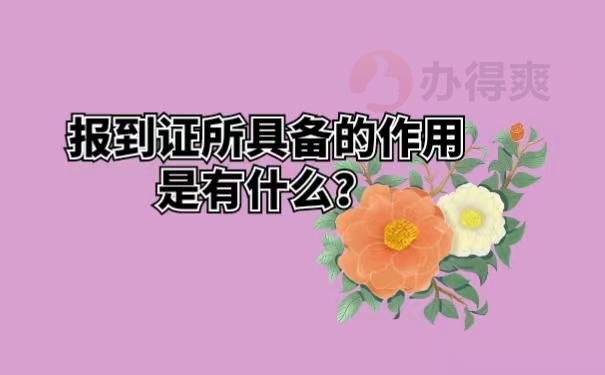 报到证所具备的作用是有什么？