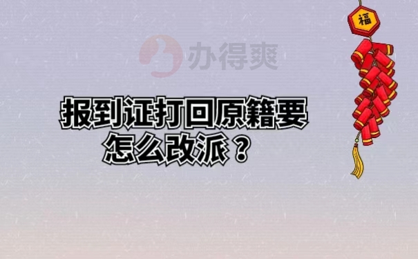 报到证打回原籍要怎么改派 ？