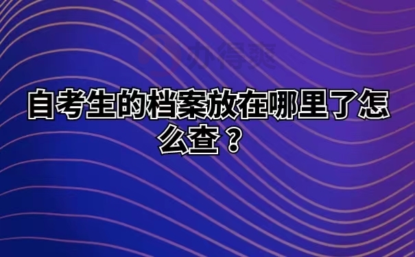 自考生的档案放在哪里了怎么查 ？