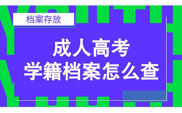 成人高考学籍查询档案怎么查