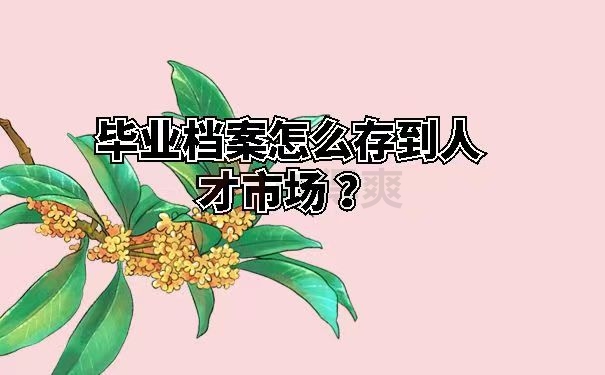 毕业档案怎么存到人才市场 ？