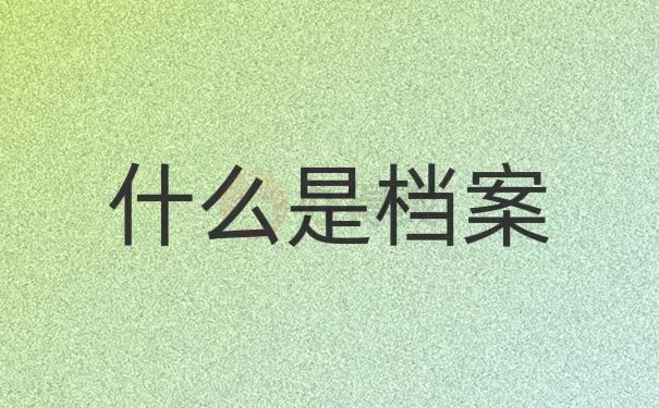 什么是档案