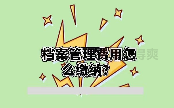 档案管理费用怎么缴纳？