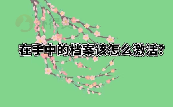 在手中的档案该怎么激活？