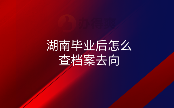 湖南毕业后怎么查档案去向