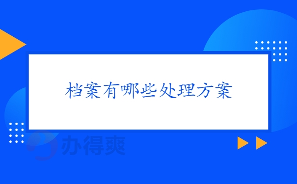 档案有哪些处理方案