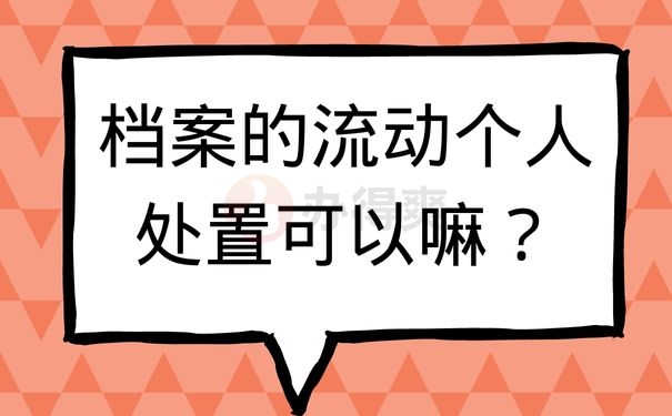 档案的流动个人处置可以嘛？