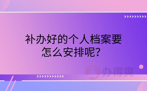 档案补办好了怎么安排