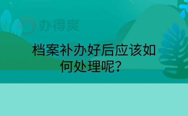 档案补办好了怎么处理