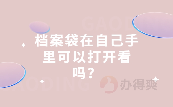 档案袋在自己手里可以打开看吗？