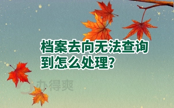 档案查询不到怎么办