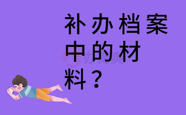 补办档案中的材料？