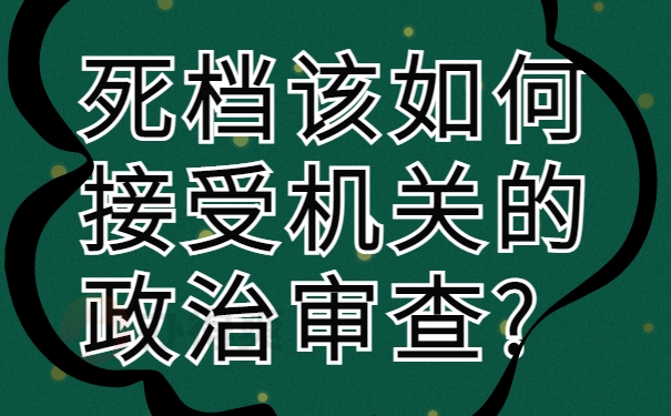 死档该如何接受机关的政治审查?