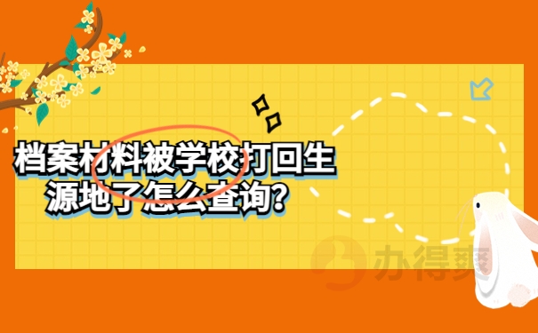档案材料被学校打回生源地了怎么查询？