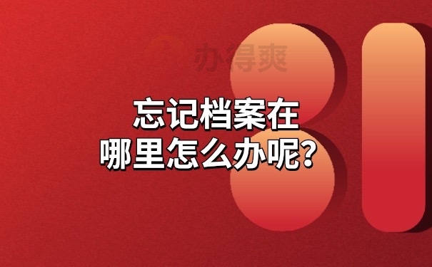 档案忘记在哪里怎么办