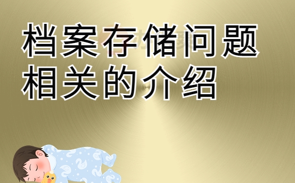 档案存储问题相关的介绍