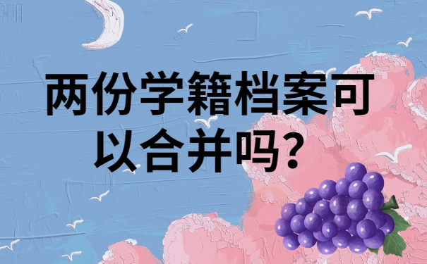 两份学籍档案可以合并吗？