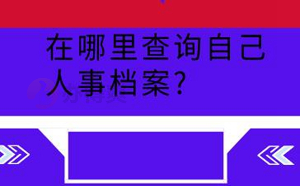 个人档案如何查询呢？