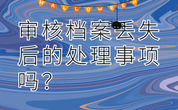 审核档案丢失后的处理事项吗？