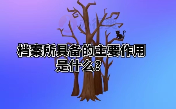 档案所具备的主要作用是什么？