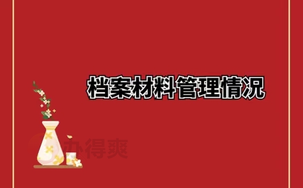 档案材料管理情况