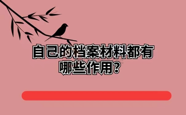 自己的档案材料都有哪些作用？