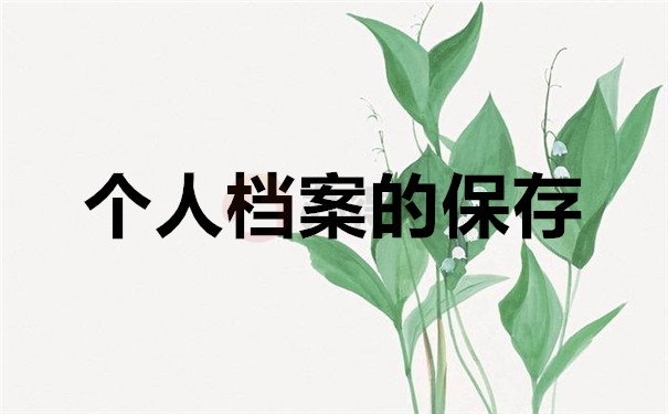 个人档案的保存