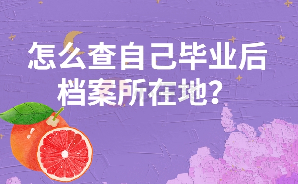 怎么查自己毕业后档案所在地？