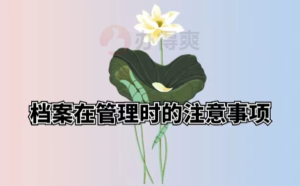 档案在管理时的注意事项