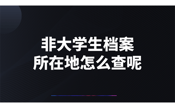 非大学生档案所在地怎么查呢？