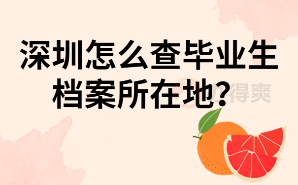 深圳怎么查毕业生档案所在地？