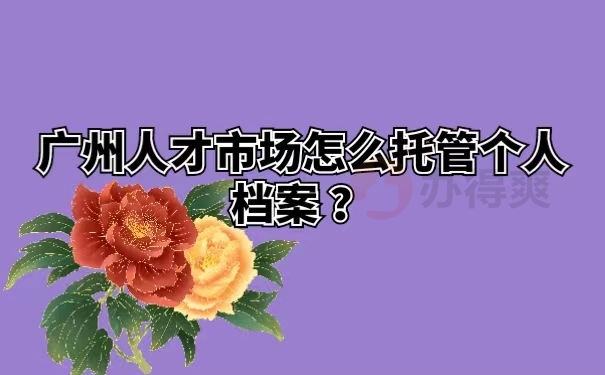 广州人才市场怎么托管个人档案？