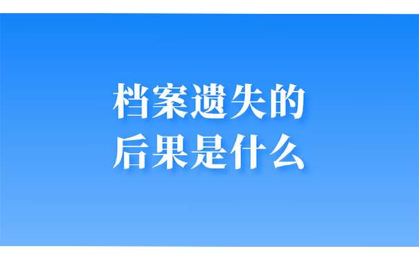 档案遗失的后果是什么