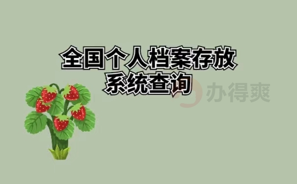 全国个人档案存放系统查询 