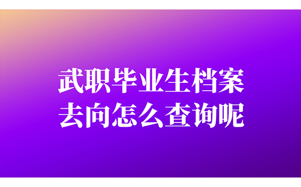 武职毕业生档案去向怎么查询呢？