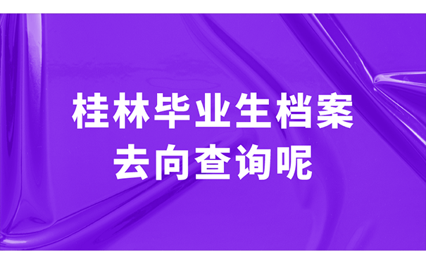 桂林毕业生档案去向查询呢？