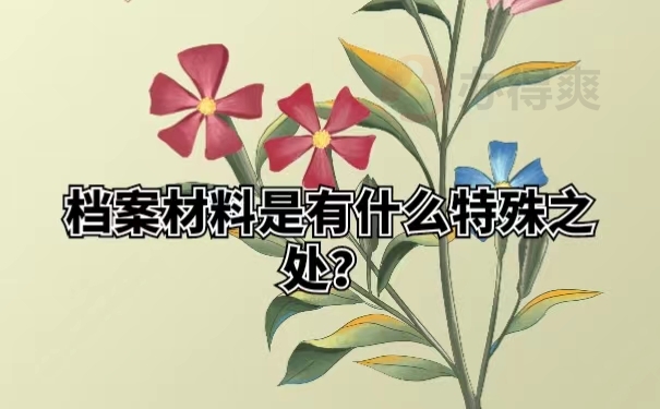 档案材料是有什么特殊之处？