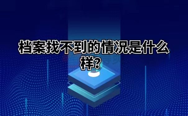 档案找不到的情况是什么样？