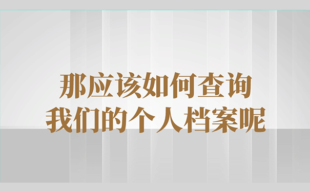 那应该如何查询我们的个人档案呢？