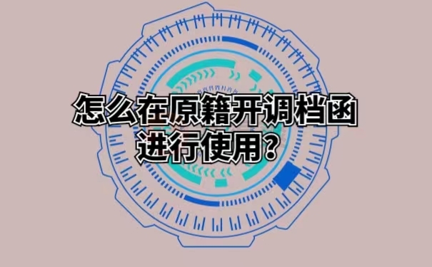 怎么在原籍开调档函进行使用？