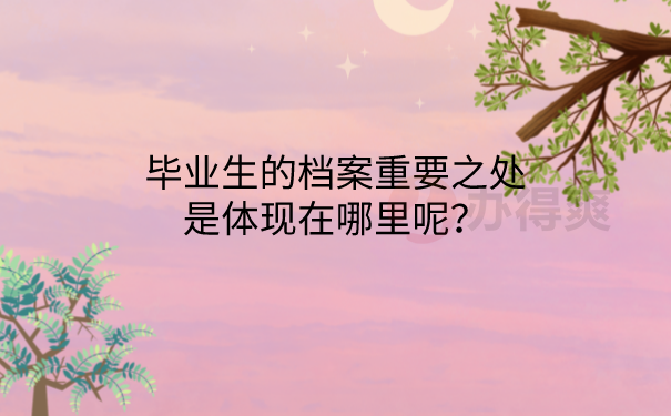 档案的重要之处
