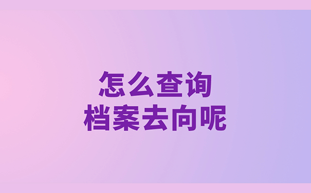 怎么查询档案去向呢？