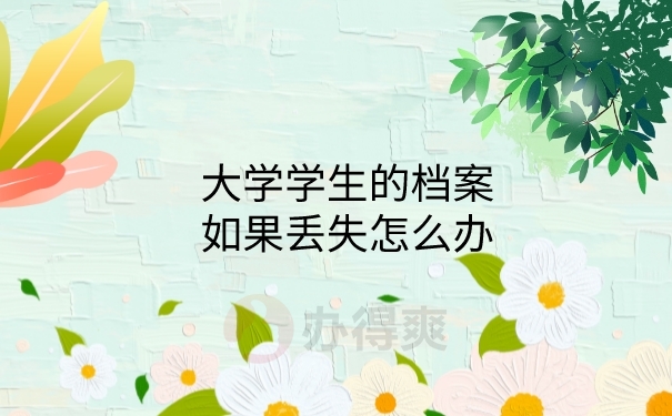 档案丢失怎么办