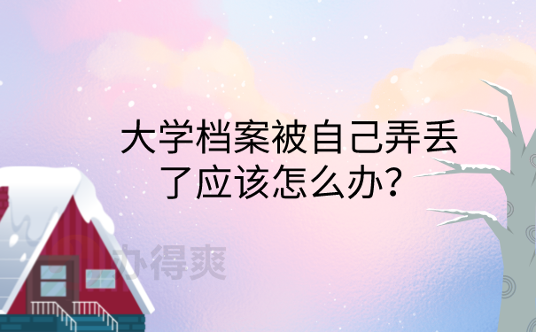 档案自己弄丢了怎么办