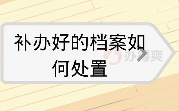 补办好的档案如何处置