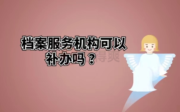 档案服务机构可以补办吗 ？